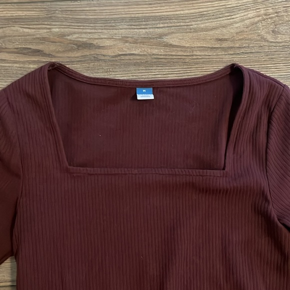 Burgundy Square Neck Bodysuit-Old Navy! - Picture 2 of 3